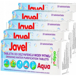 Tabletki do uzdatniania, odkażania wody pitnej JAVEL AQUA 100 szt